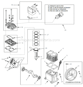 Page A Diagram and Parts List for VT470000 2006 Campbell Hausfeld Compressor